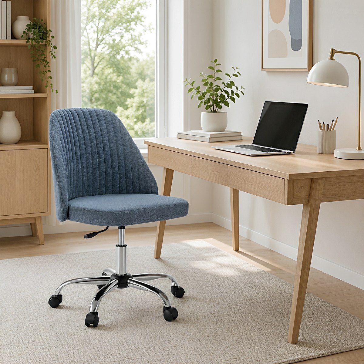 Modern Armless Office Chair with Wheels - Flare Shack