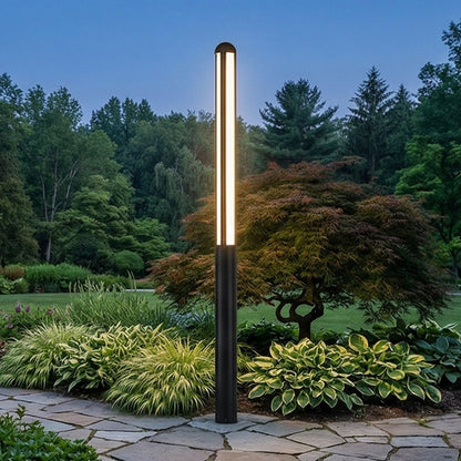 Modern Black Cylinder Waterproof LED Outdoor Path Post Light Street Lighting - Flare Shack
