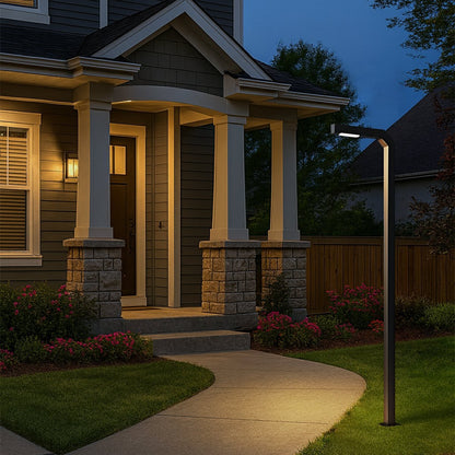 Modern Black LED Column Outdoor Pole Street Light