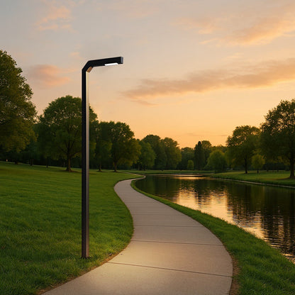 Modern Black LED Column Outdoor Pole Street Light
