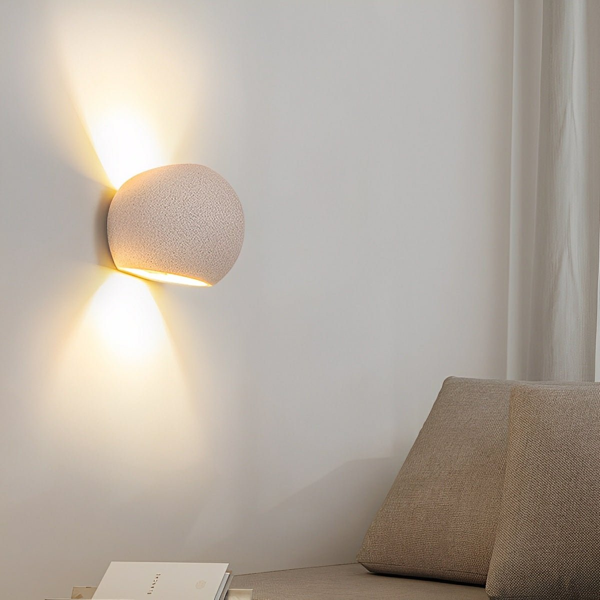 Modern Cement Egg - Shaped Up and Down LED Wall Sconces - Flare Shack