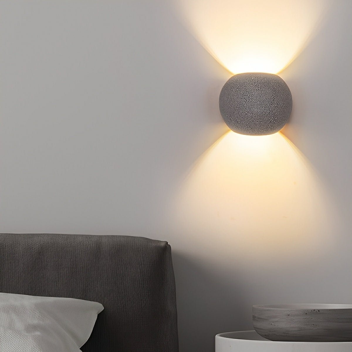 Modern Cement Egg - Shaped Up and Down LED Wall Sconces - Flare Shack
