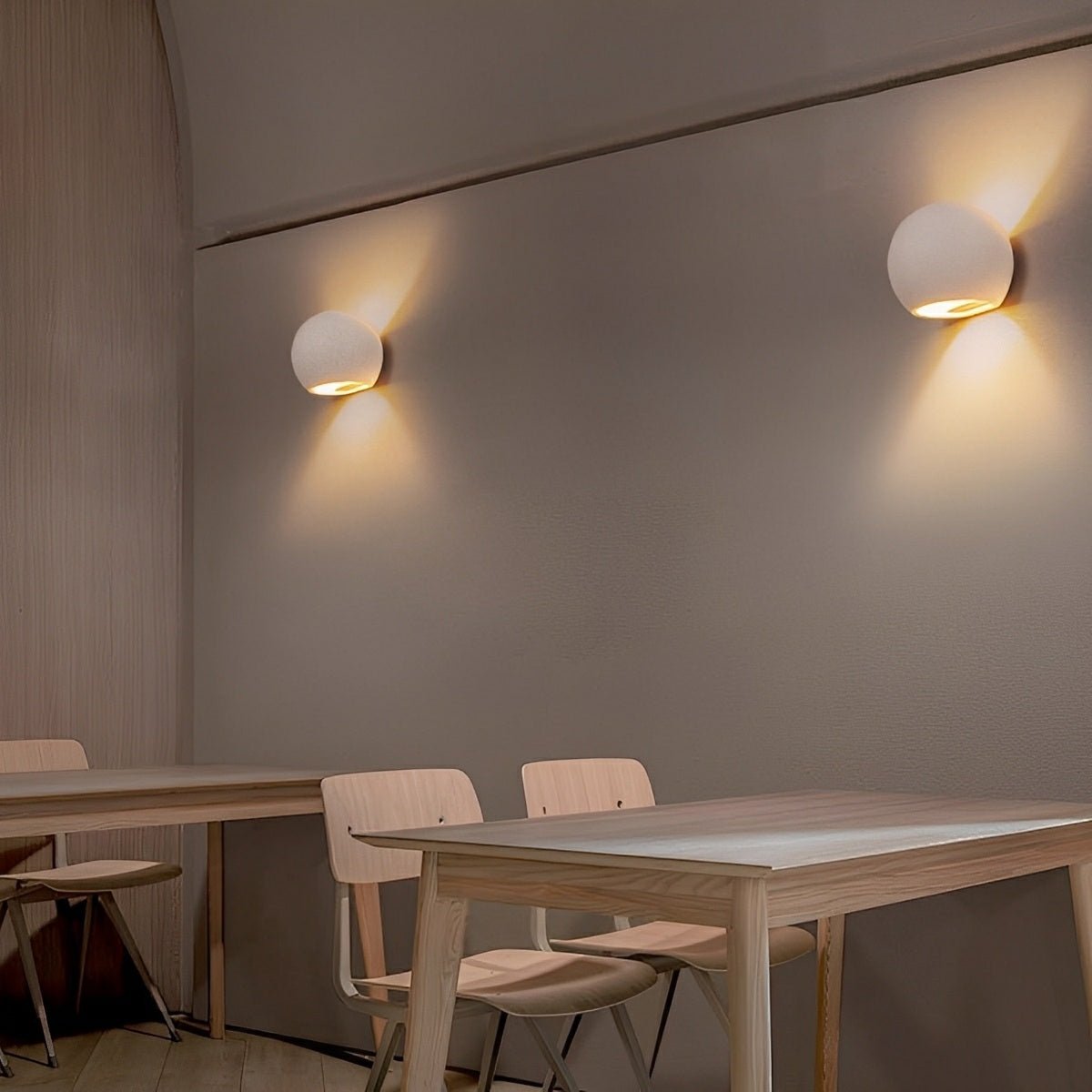 Modern Cement Egg - Shaped Up and Down LED Wall Sconces - Flare Shack