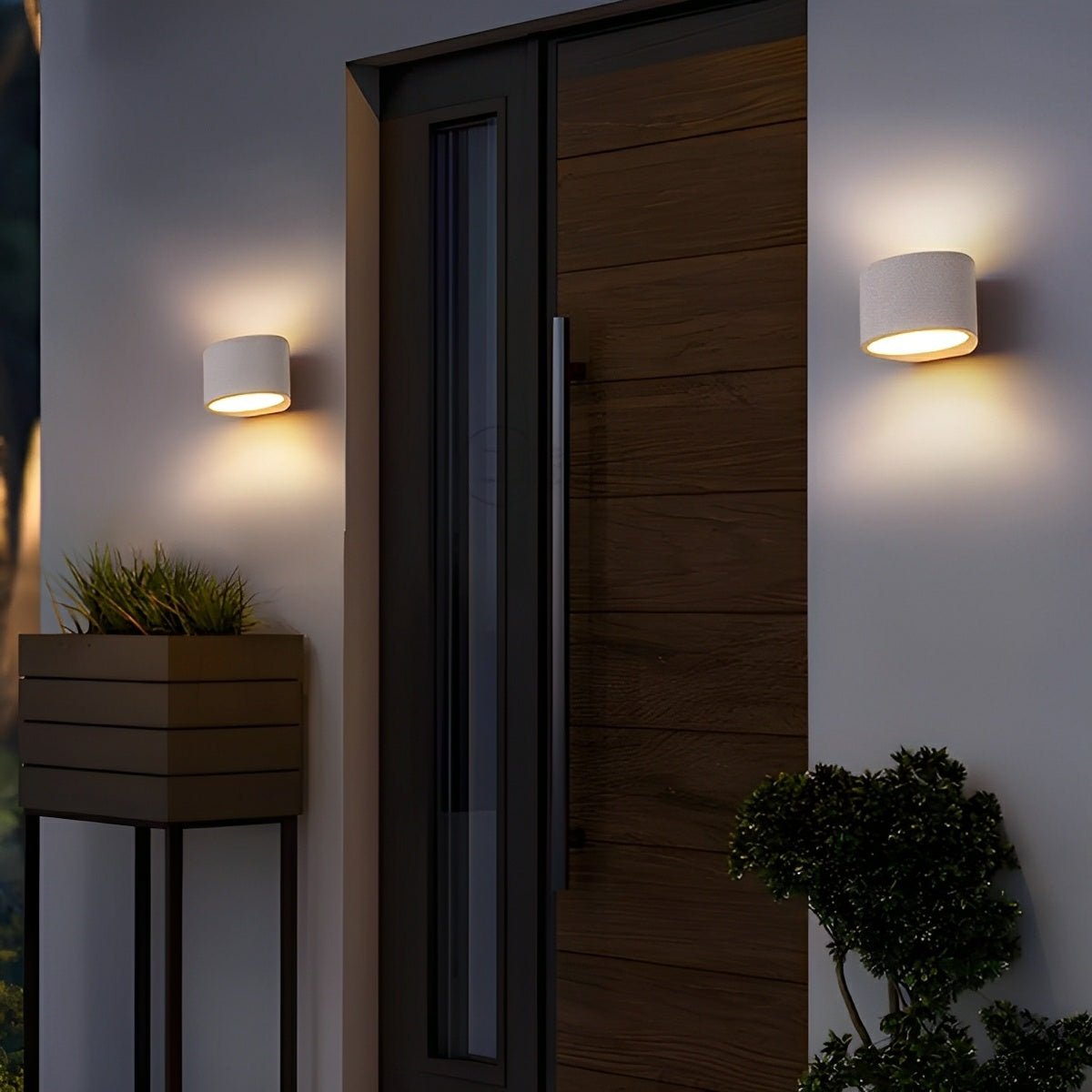 Modern Cement Oval Up and Down LED Wall Sconces - Flare Shack