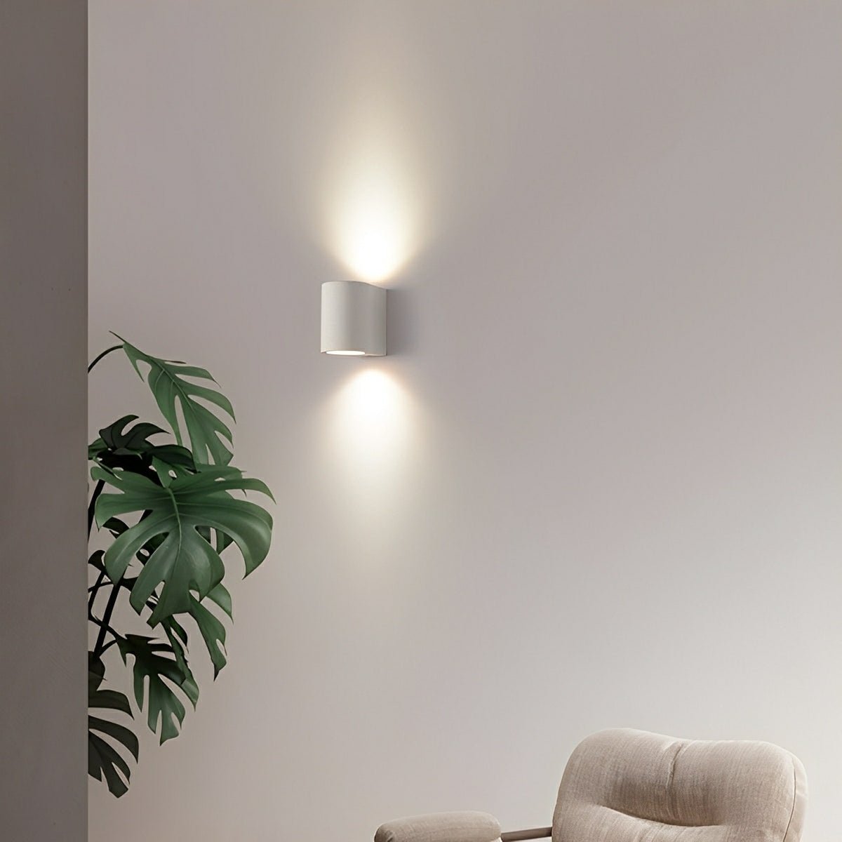 Modern Cement Oval Up and Down LED Wall Sconces - Flare Shack