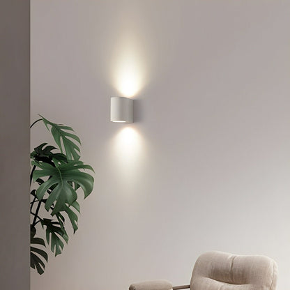 Modern Cement Oval Up and Down LED Wall Sconces - Flare Shack