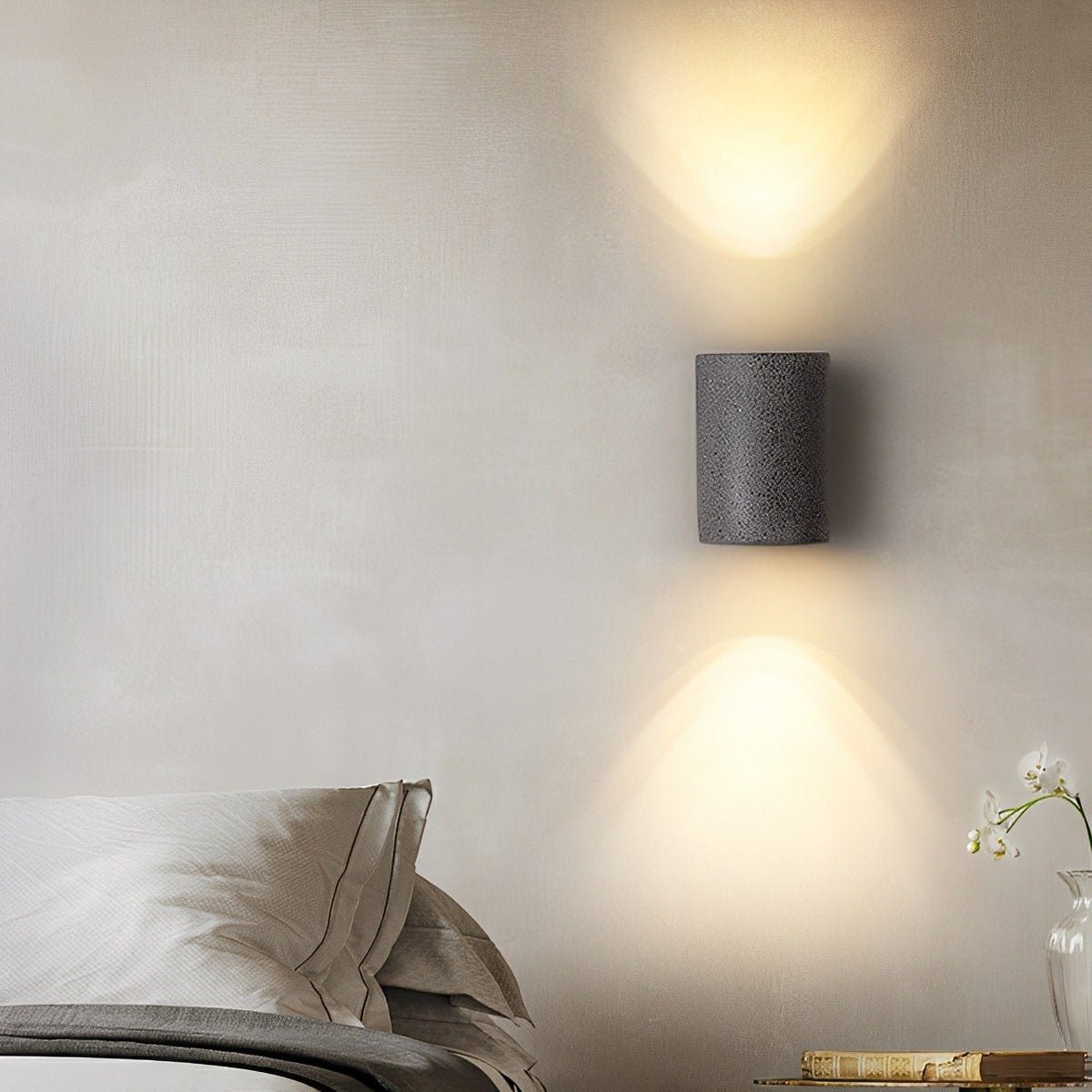 Modern Cement Oval Up and Down LED Wall Sconces - Flare Shack