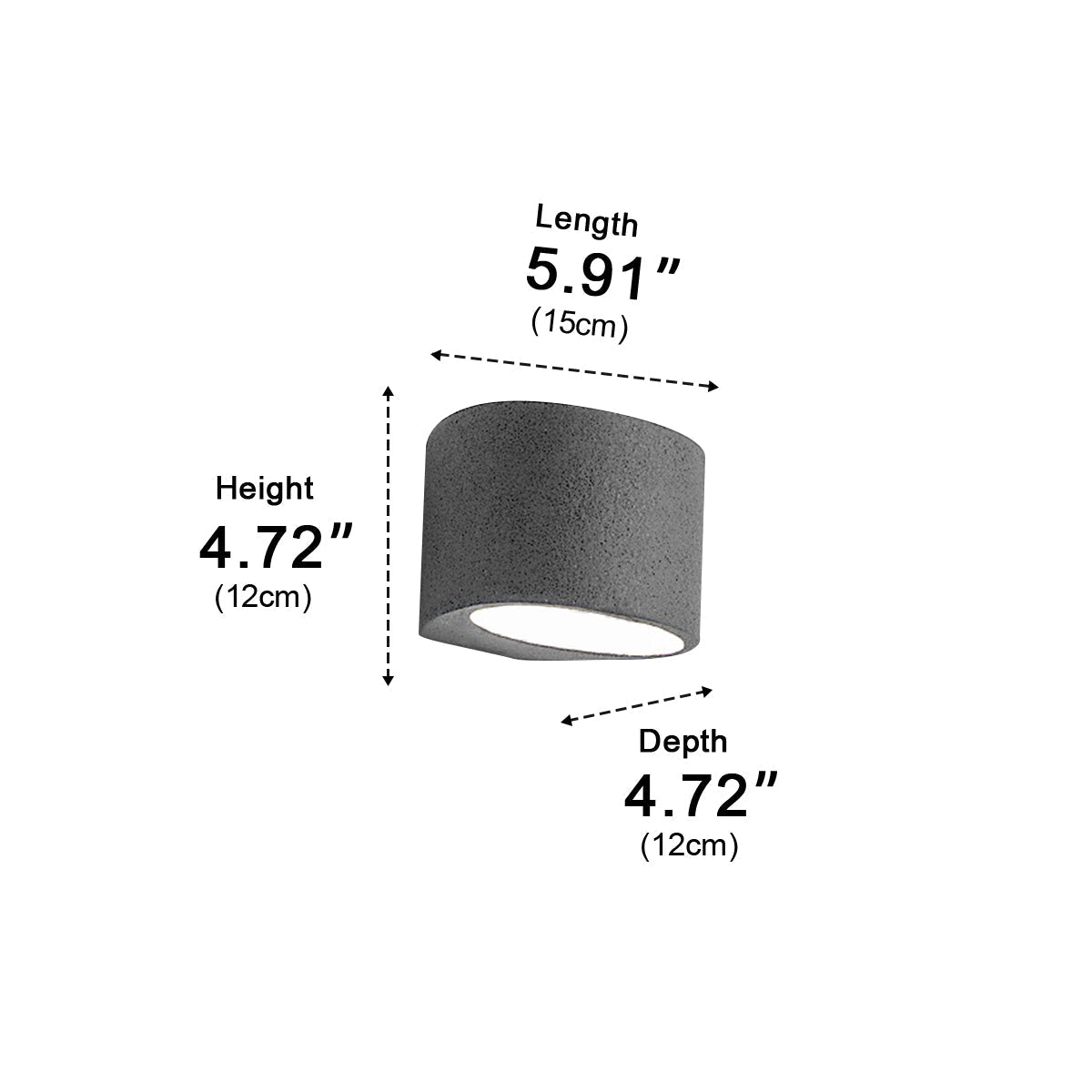 Modern Concrete Oval Up and Down LED Wall Sconces
