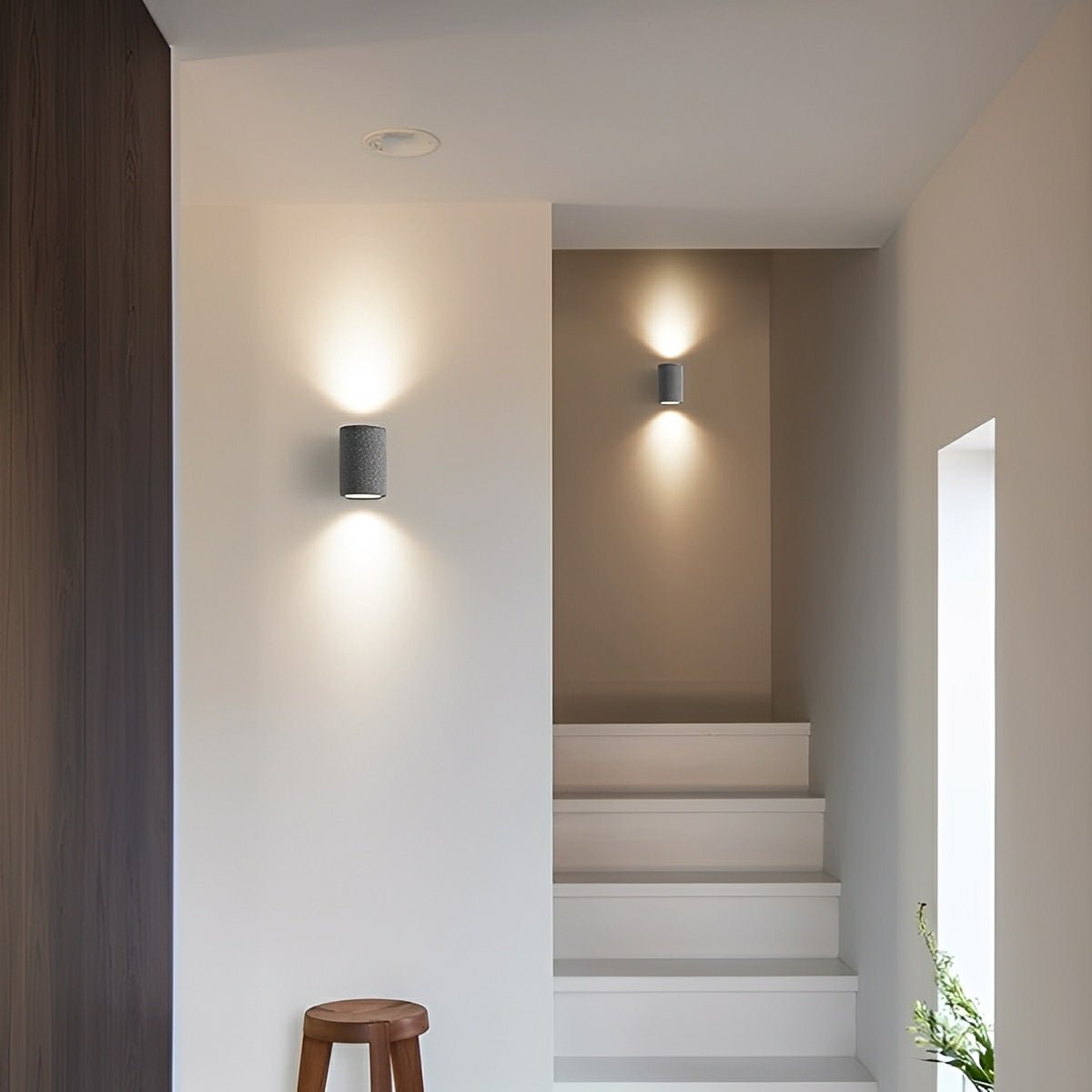 Modern Cement Oval Up and Down LED Wall Sconces - Flare Shack