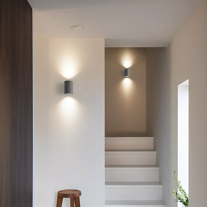 Modern Cement Oval Up and Down LED Wall Sconces - Flare Shack