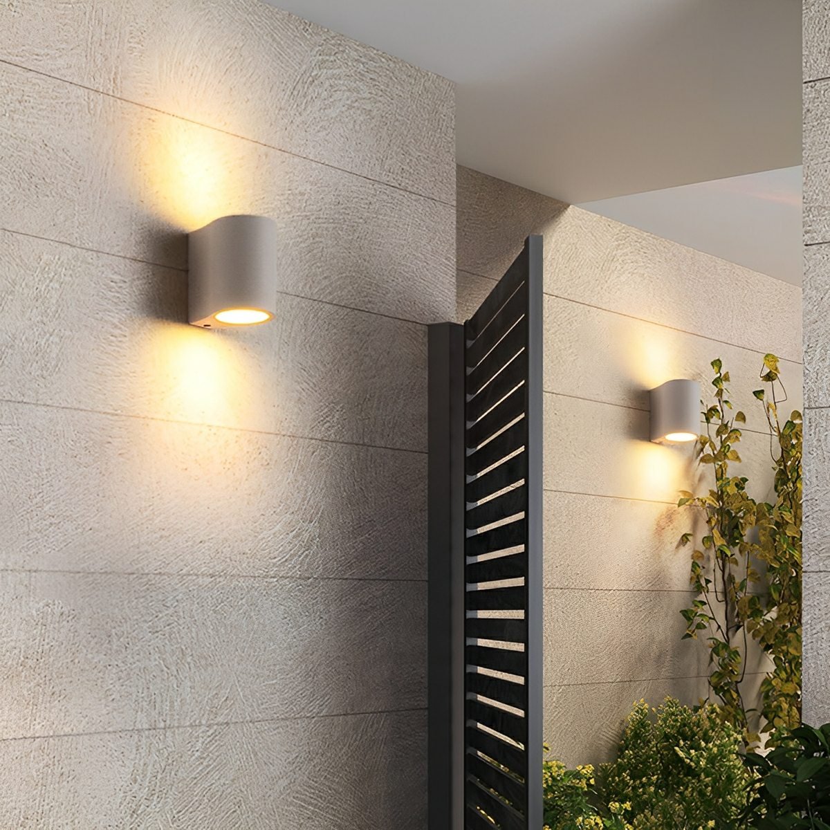 Modern Cement Oval Up and Down LED Wall Sconces - Flare Shack