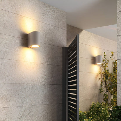Modern Cement Oval Up and Down LED Wall Sconces - Flare Shack