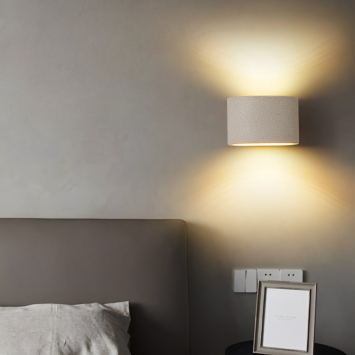 Modern Cement Oval Up and Down LED Wall Sconces - Flare Shack