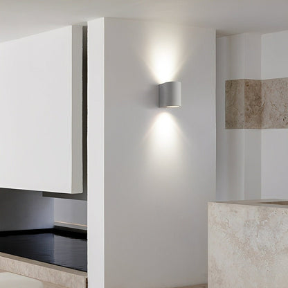 Modern Cement Oval Up and Down LED Wall Sconces - Flare Shack
