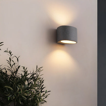 Modern Cement Oval Up and Down LED Wall Sconces - Flare Shack