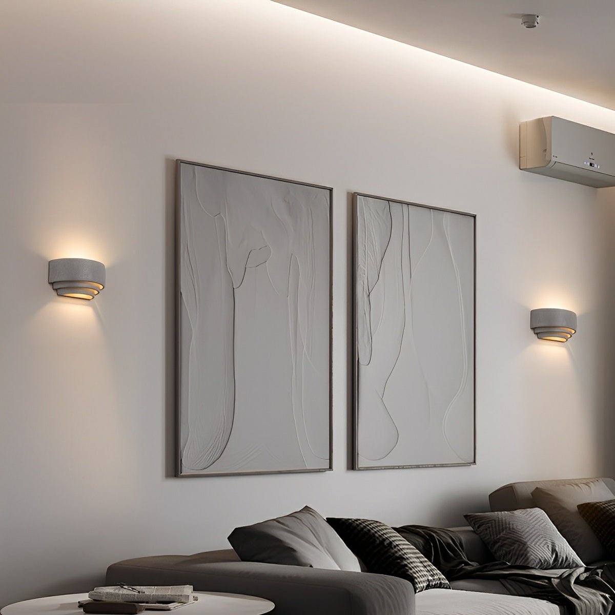 Modern Cement Tiered Up and Down LED Wall Sconces - Flare Shack