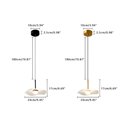 Modern Copper Lotus Leaf Bar LED Pendant Lights
