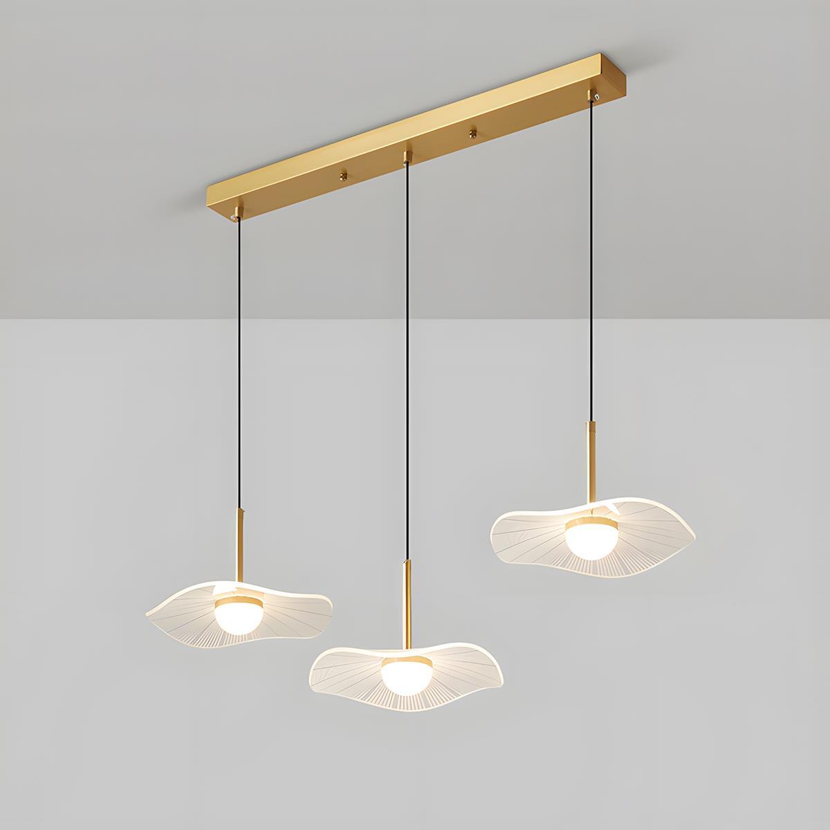 Modern Copper Lotus Leaf Bar LED Pendant Lights - Flare Shack