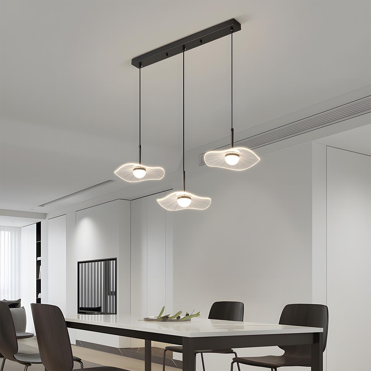 Modern Copper Lotus Leaf Bar LED Pendant Lights - Flare Shack