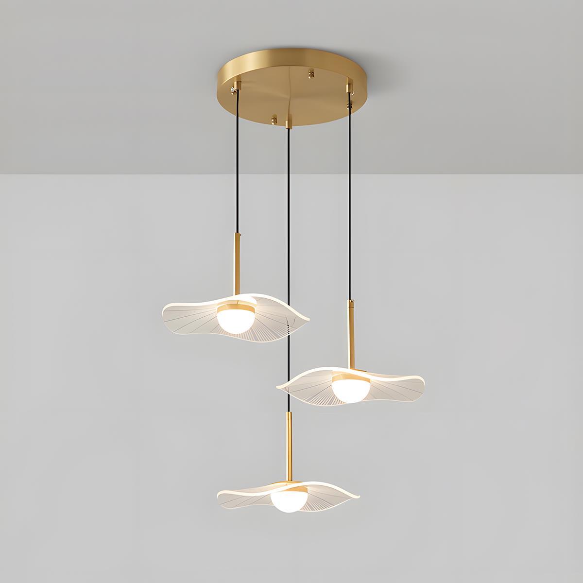 Modern Copper Lotus Leaf Bar LED Pendant Lights - Flare Shack