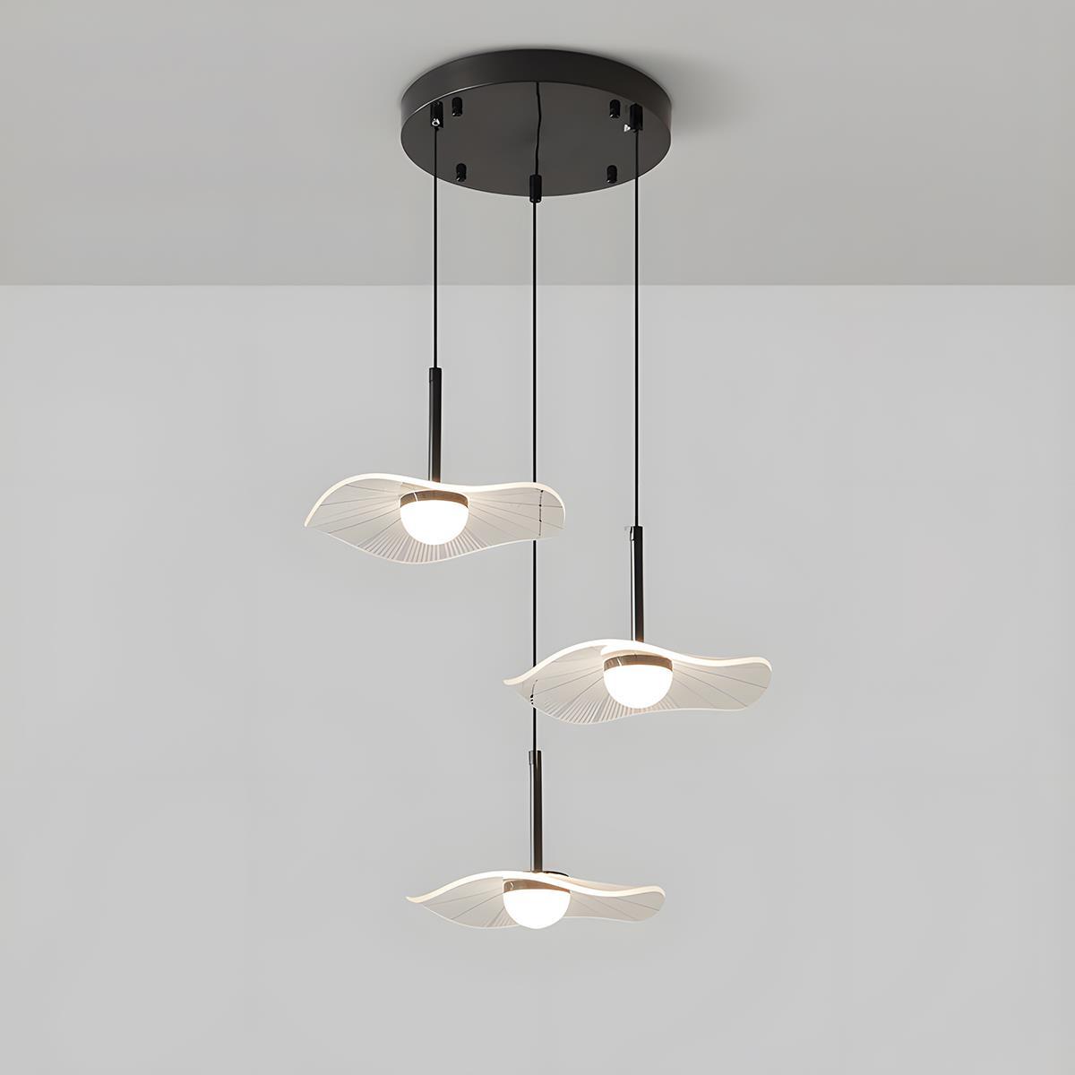 Modern Copper Lotus Leaf Bar LED Pendant Lights