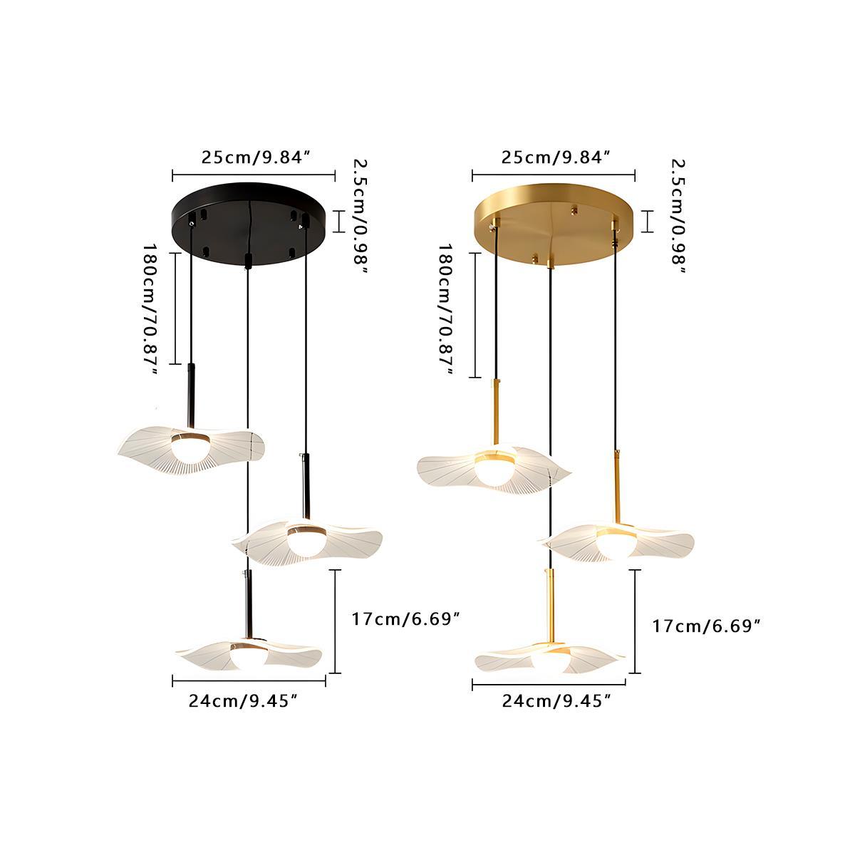 Modern Copper Lotus Leaf Bar LED Pendant Lights