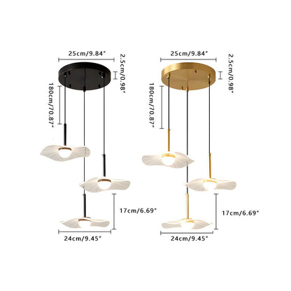 Modern Copper Lotus Leaf Bar LED Pendant Lights