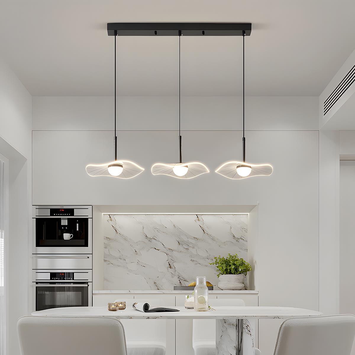 Modern Copper Lotus Leaf Bar LED Pendant Lights