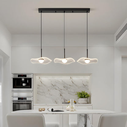Modern Copper Lotus Leaf Bar LED Pendant Lights