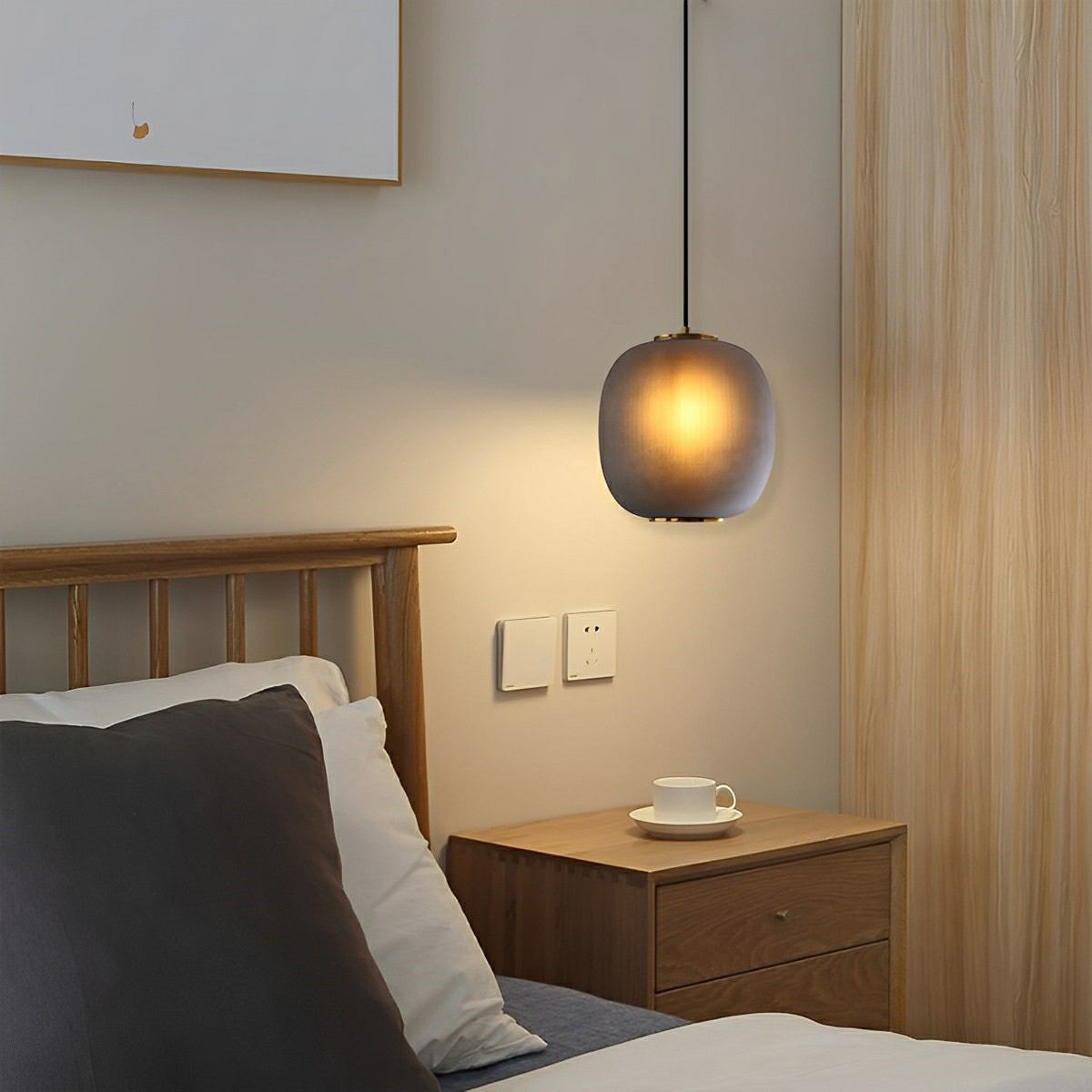 Modern Cream Style Glass Lantern LED Indoor Pendant Lights - Flare Shack
