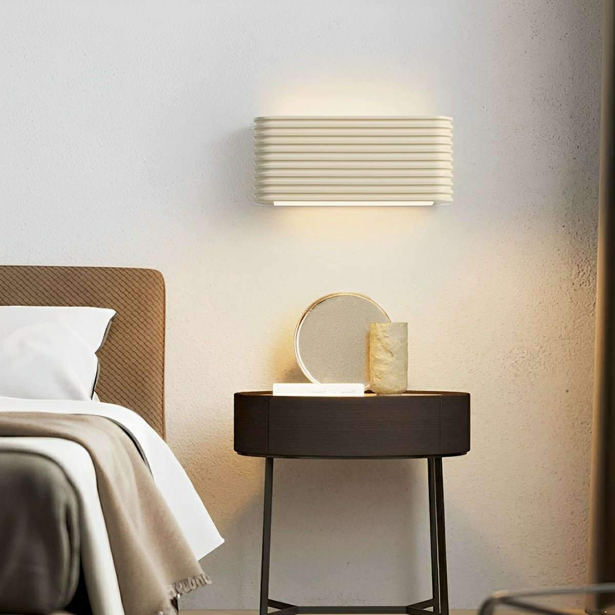 Modern Cream Style Solid Rectangular LED Indoor Wall Sconce