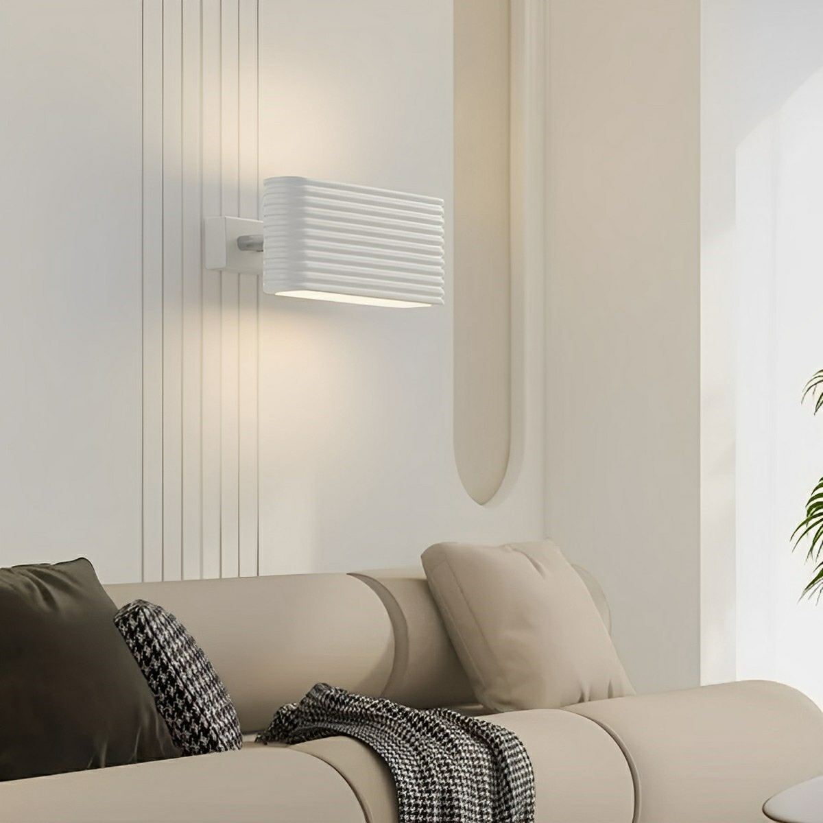 Modern Cream Style Solid Rectangular LED Indoor Wall Sconce - Flare Shack