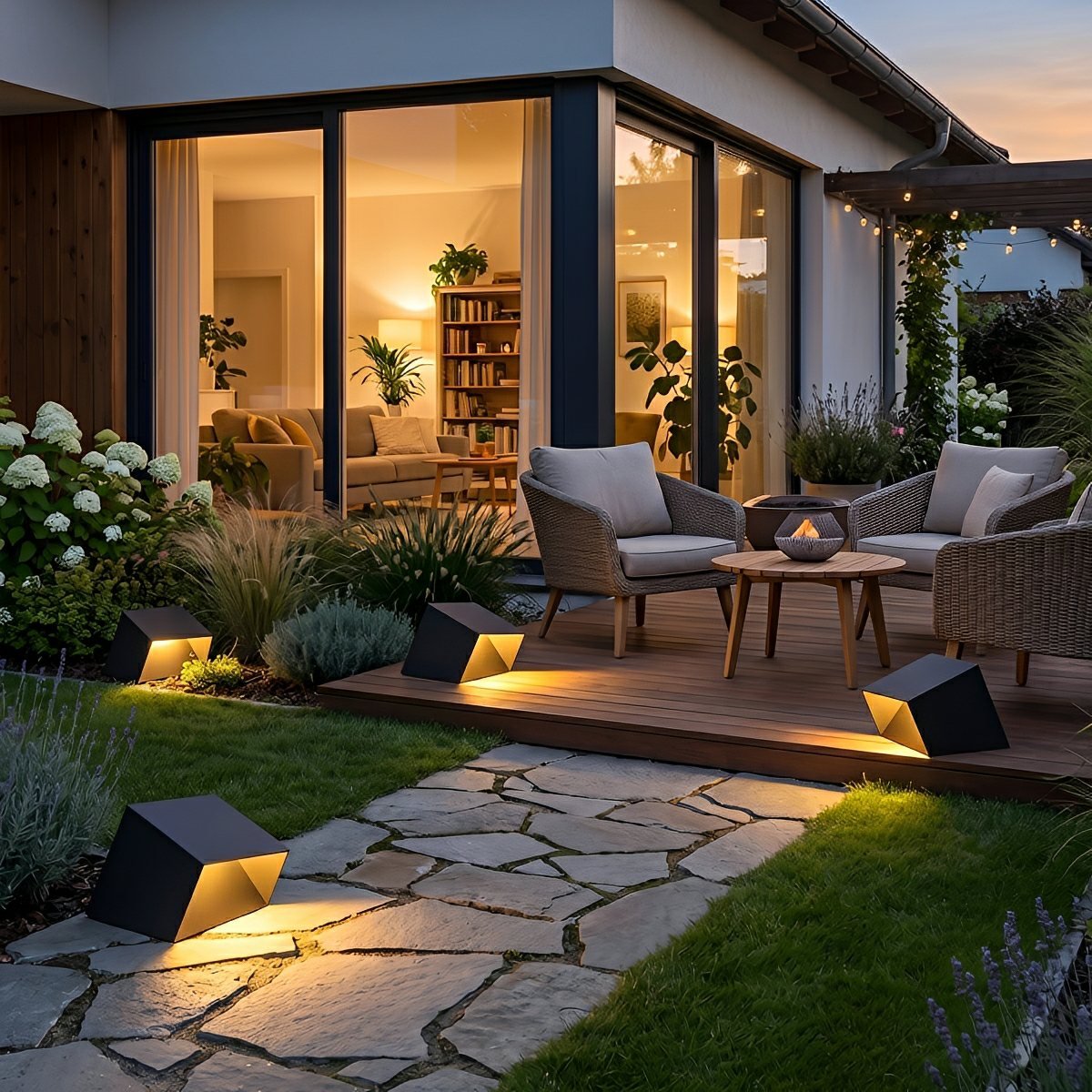 Modern Cube Garden LED Outdoor Post Light