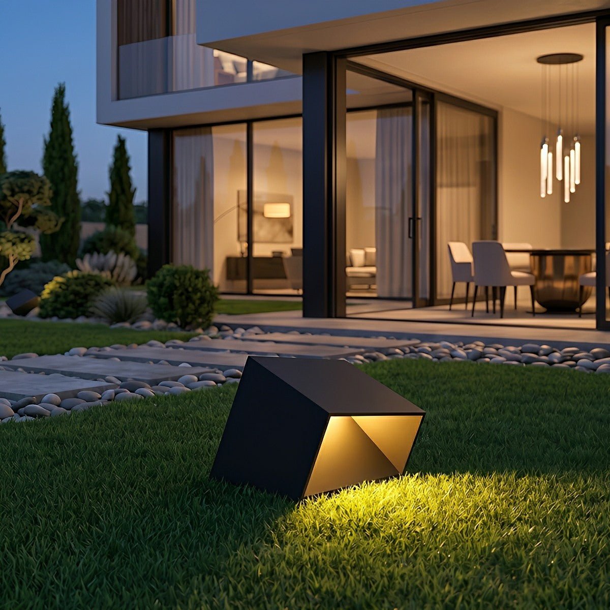 Modern Cube Garden LED Outdoor Post Light - Flare Shack