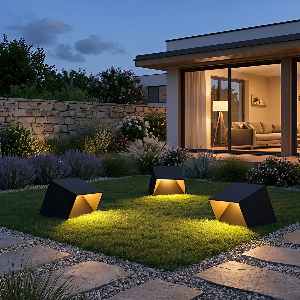 Modern Cube Garden LED Outdoor Post Light - Flare Shack