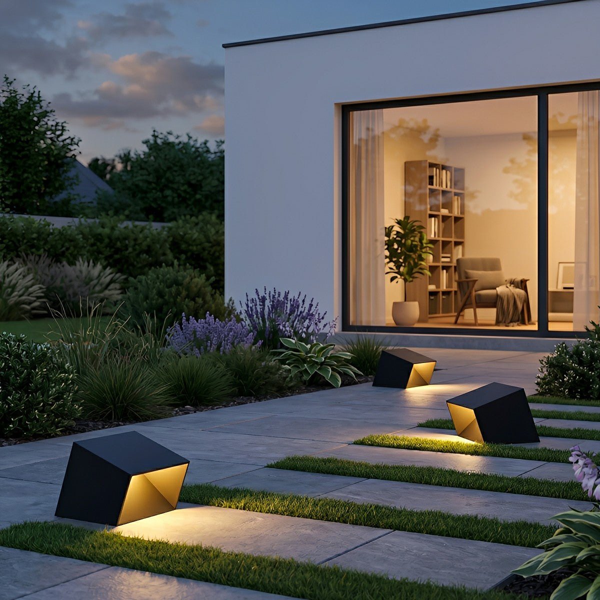 Modern Cube Garden LED Outdoor Post Light - Flare Shack