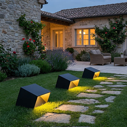 Modern Cube Garden LED Outdoor Post Light