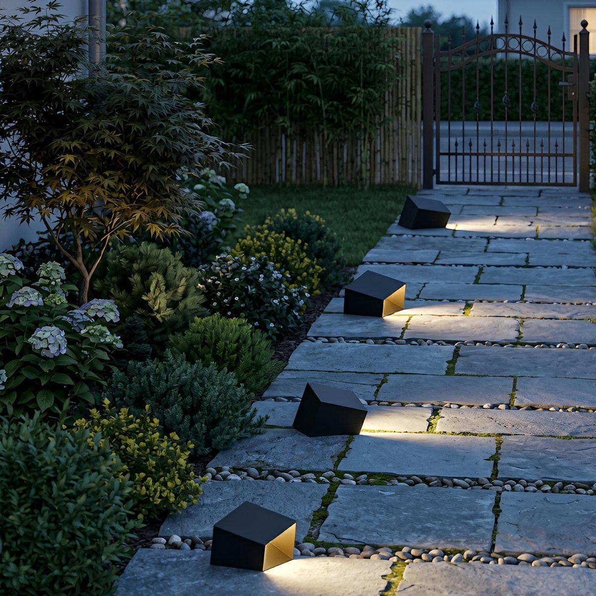 Modern Cube Garden LED Outdoor Post Light