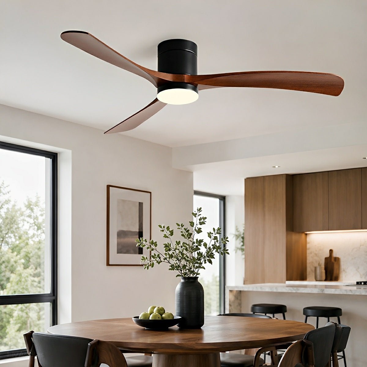 Modern Dimmable Ceiling Fan with Light