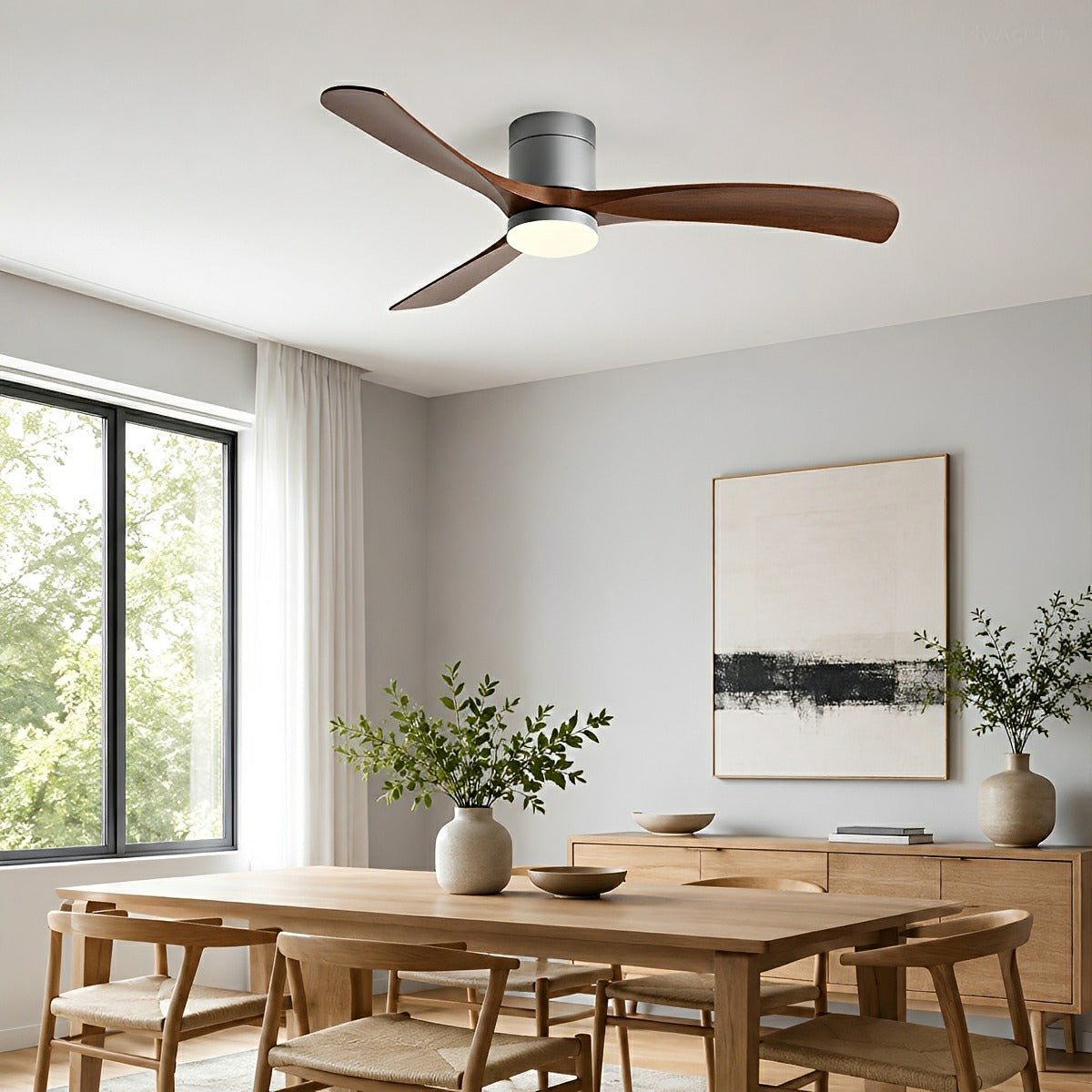 Modern Dimmable Ceiling Fan with Light - Flare Shack