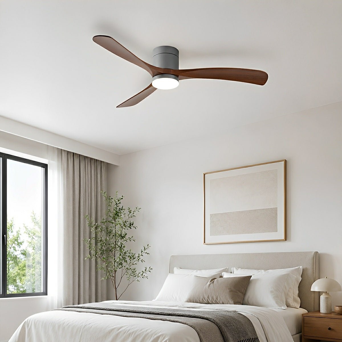 Modern Dimmable Ceiling Fan with Light