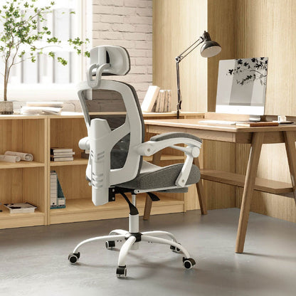 Modern Ergonomic Swivel Office Chair with Footrest & Lumbar Support - Flare Shack