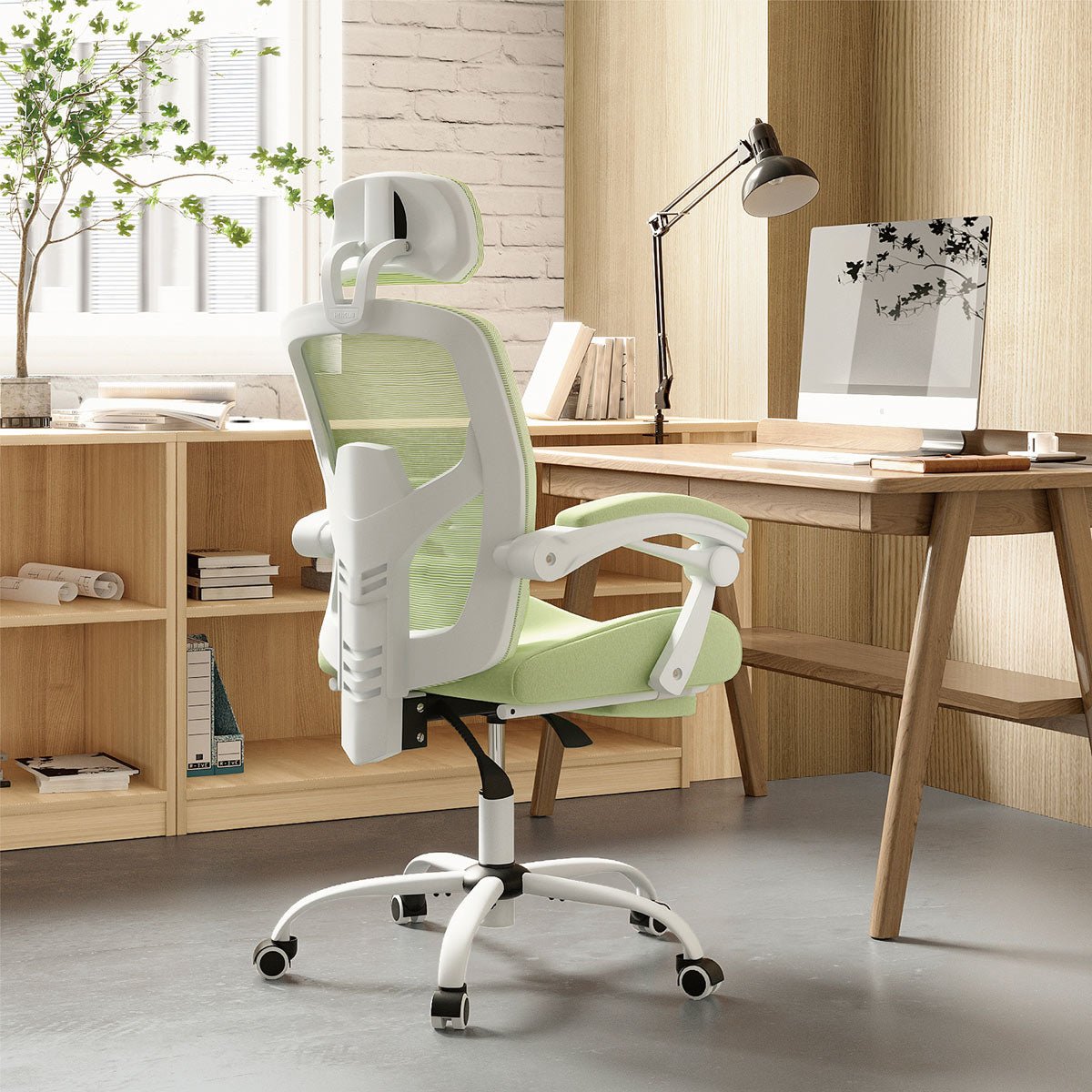 Modern Ergonomic Swivel Office Chair with Footrest & Lumbar Support - Flare Shack