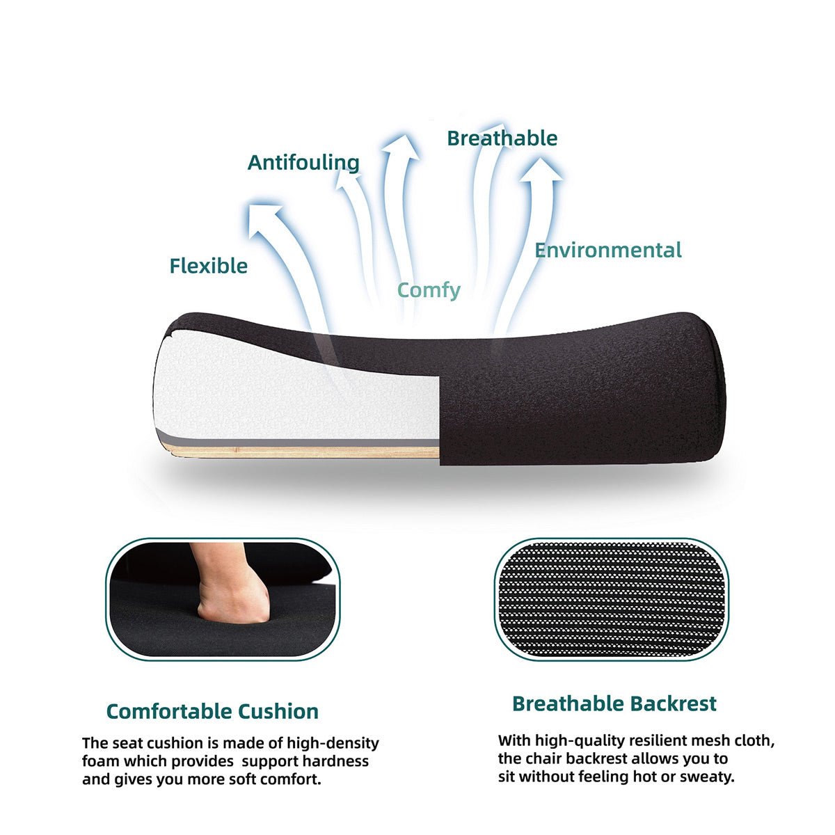 Modern Ergonomic Swivel Office Chair with Footrest & Lumbar Support