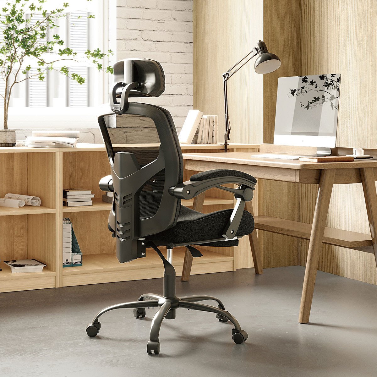 Modern Ergonomic Swivel Office Chair with Footrest & Lumbar Support - Flare Shack