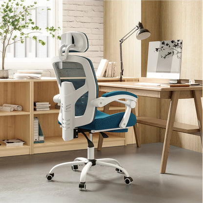 Modern Ergonomic Swivel Office Chair with Footrest & Lumbar Support - Flare Shack