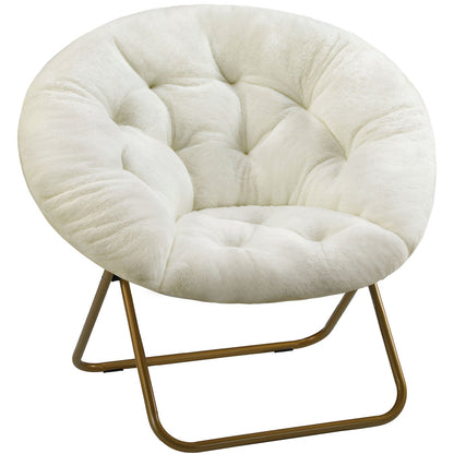 Modern Faux Fur Disc Chair – Bedroom, Living Room - Flare Shack