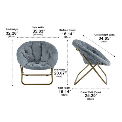 Modern Faux Fur Disc Chair – Bedroom, Living Room