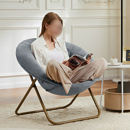 Modern Faux Fur Disc Chair – Bedroom, Living Room