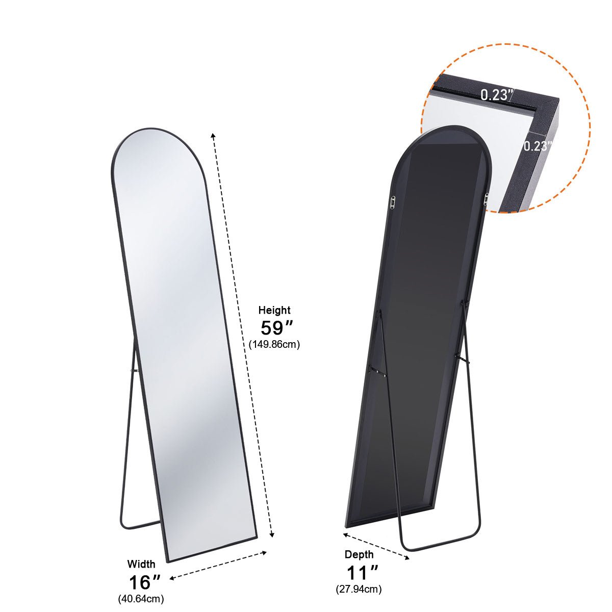 Modern Full Body Standing Floor Mirror Wall Mirror with Stand
